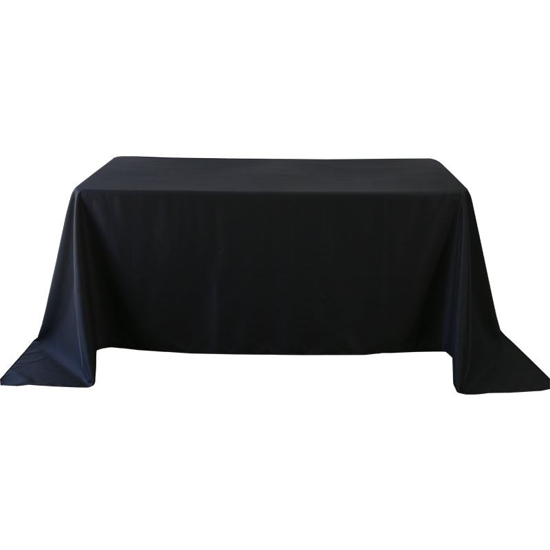 5-Pack Black Polyester Rectangle Tablecloth 190gsm  90" x 132"