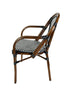 Toulouse Black and White French Bistro Set Includes 40" Table and 4 Chairs with Arms FBK-BLA-ABLA4-AX