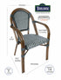 Toulouse Black and White French Bistro Set Includes 40" Table and 4 Chairs with Arms FBK-BLA-ABLA4-AX