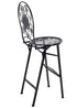 Chivari Black Barcelona Bistro Barstool with Round Seat and Back by Chivari (Per Chair Price Shown – Sold only in Quantities of 2) BBBRRB-AX-T