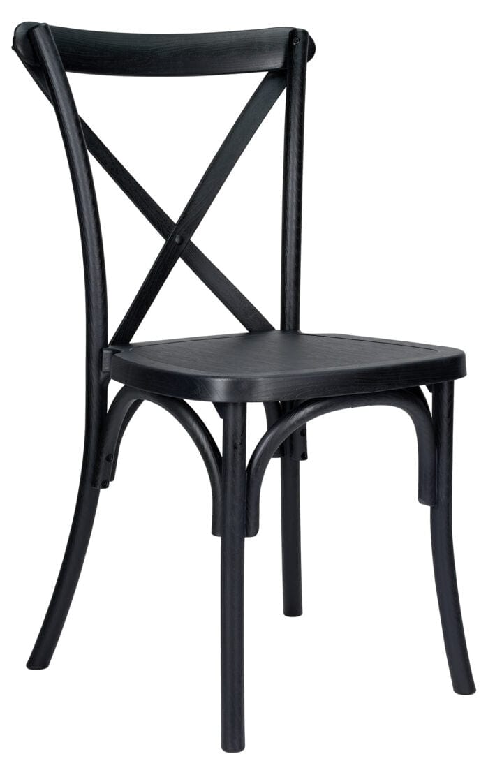 Chivari Black X-Leg Farm Table Dining Set Set with 10 Chairs TFARM-BLACK-X-LEG-KIT-CXR-AX
