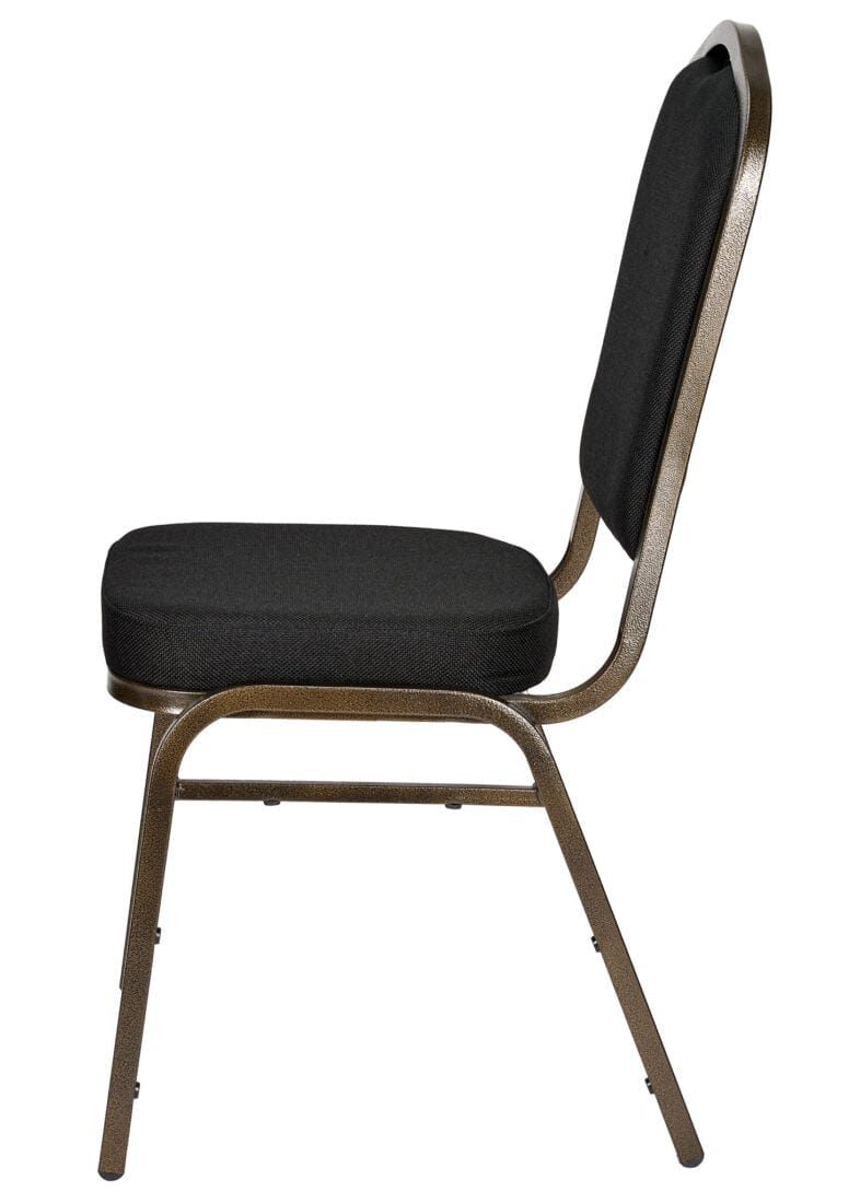 Chivari Black Fabric on Gold Vein Frame Crown Banquet Chair CQCFBU-ZF-T