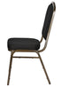 Chivari Black Fabric on Gold Vein Frame Crown Banquet Chair CQCFBU-ZF-T