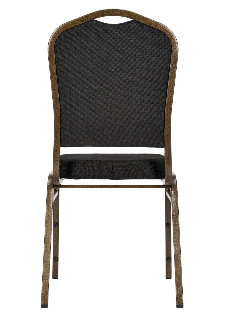 Chivari Black Fabric on Gold Vein Frame Crown Banquet Chair CQCFBU-ZF-T