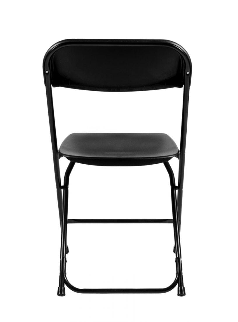 Chivari 100 Pack Black Plastic Folding Chair and 12 60" (5 Foot) Round Plastic Folding Table CFPB-100PLS60-KT