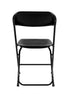 Chivari 100 Black Plastic Folding Chair Bundle with 2 Heavy Duty Carts and Safety Straps CFPB-100GCRTS-KT