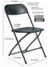 Chivari 100 Black Plastic Folding Chair Bundle with 2 Heavy Duty Carts and Safety Straps CFPB-100GCRTS-KT