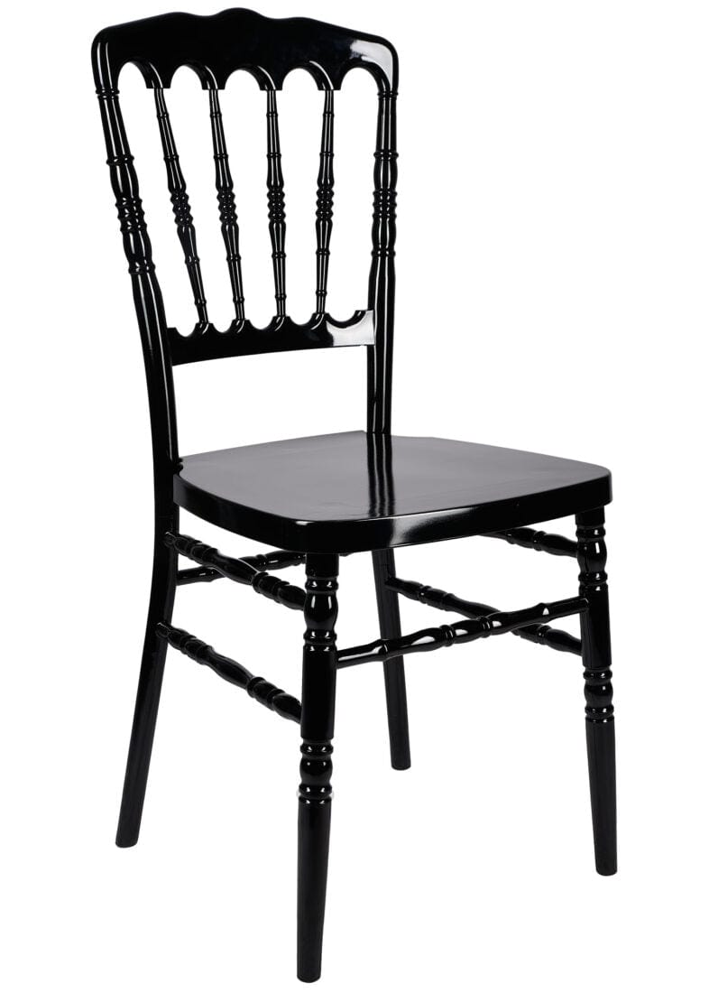 Chivari Black Steel Skeleton™ Resin Napoleon Chair CNRB-STEEL-CX-T