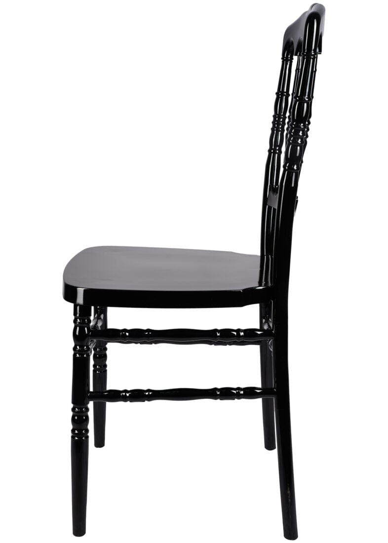 Chivari Black Steel Skeleton™ Resin Napoleon Chair CNRB-STEEL-CX-T