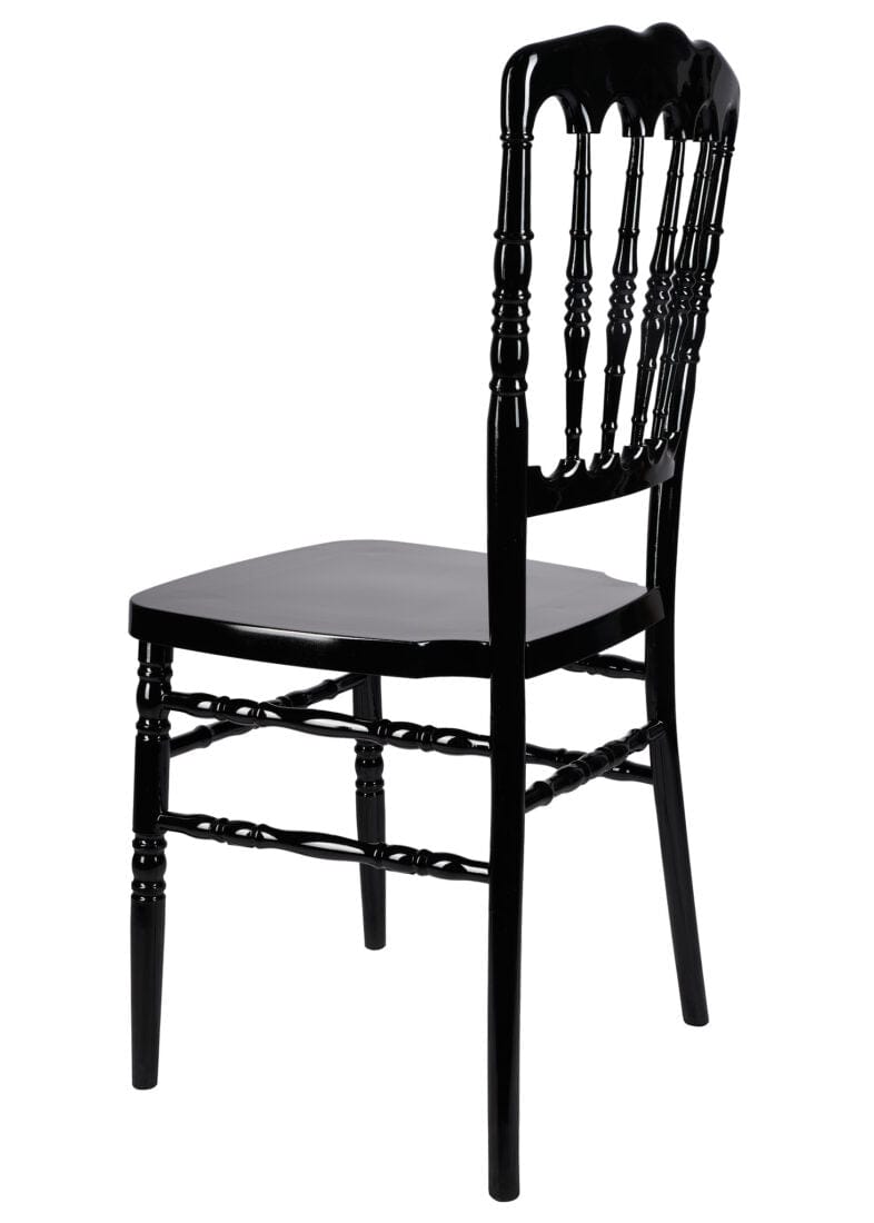 Chivari Black Steel Skeleton™ Resin Napoleon Chair CNRB-STEEL-CX-T