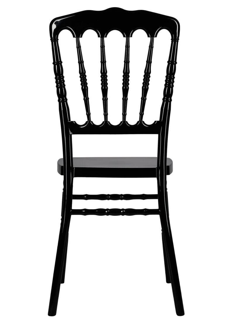 Chivari Black Steel Skeleton™ Resin Napoleon Chair CNRB-STEEL-CX-T