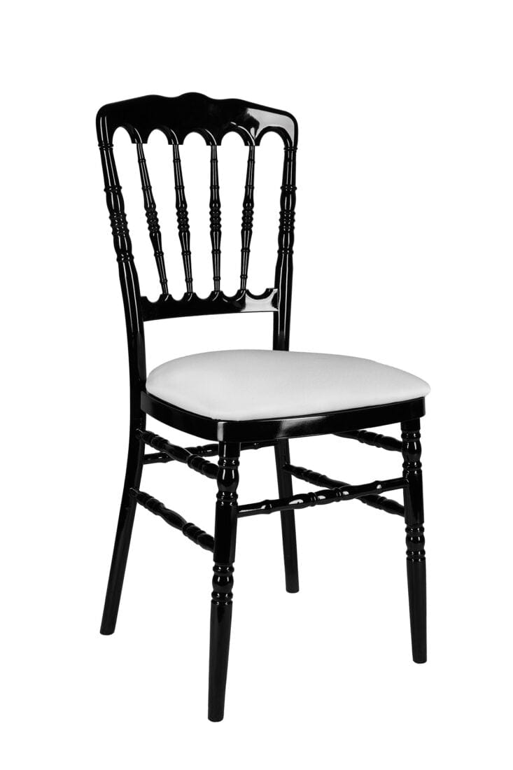 Chivari Black Steel Skeleton™ Resin Napoleon Chair CNRB-STEEL-CX-T