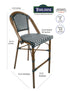 Toulouse Black and White French Bistro Barstool BBPBLA-AX-T