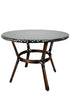 Toulouse Black and White French Bistro Set Includes 40" Table and 4 Chairs with Arms FBK-BLA-ABLA4-AX