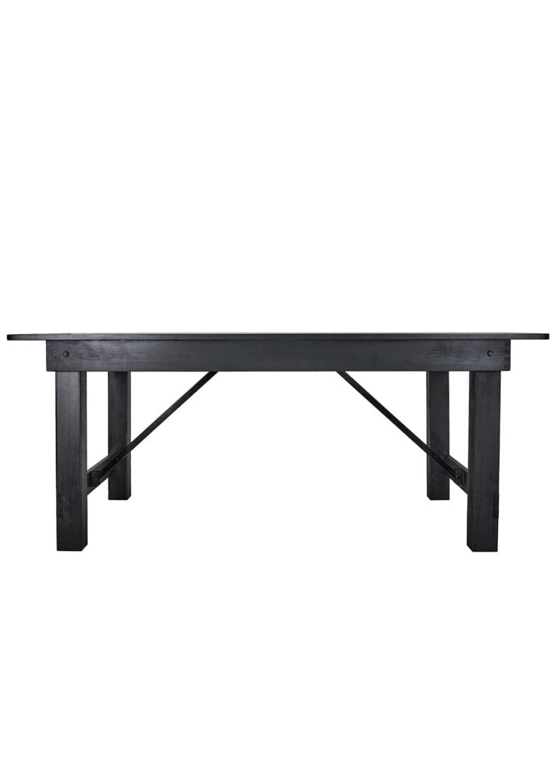 Chivari 72″ x 40″ (6 Foot ) Black Rectangle Straight Leg Straight Leg Wood Farm Table TFARMRT7240-BLACK-S-LEG-AX-T
