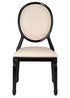 Chivari Black Resin Louis Pop Chair with Burlap Fabric Seat and Back CLPRBBB-ZG-T