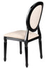 Chivari Black Resin Louis Pop Chair with Burlap Fabric Seat and Back CLPRBBB-ZG-T