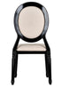 Chivari Black Resin Louis Pop Chair with Burlap Fabric Seat and Back CLPRBBB-ZG-T