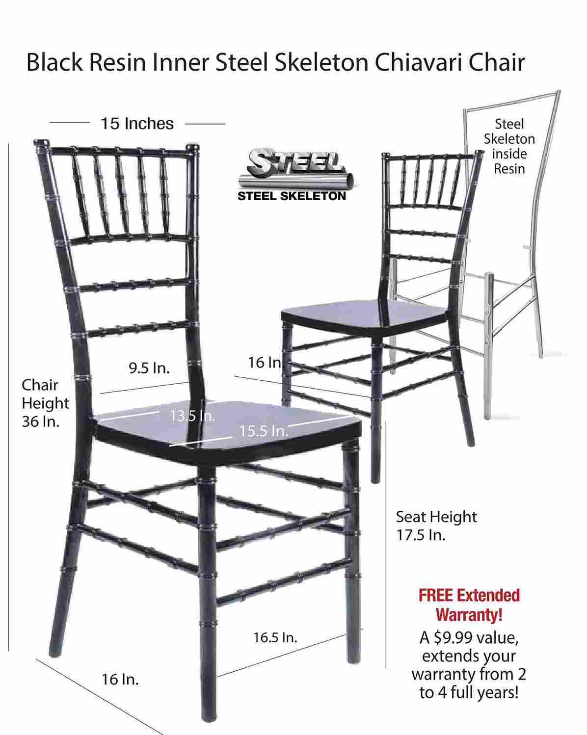 Chivari 100 Person Luxury Event Package:  Includes 100 Black Resin Steel Core Chiavari Chairs Plus 10 Round 72" Heavy Duty Banquet Folding Tables Plus a Banquet Table Cart PACK100CCRBSTEEL1072RD-T