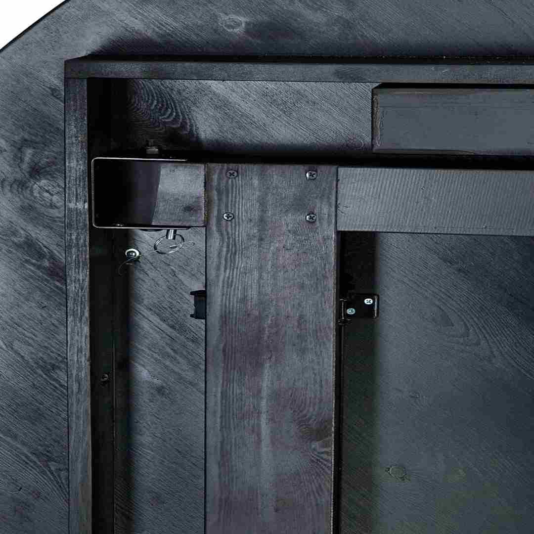 Chivari 60" (5 Foot) Black Straight Leg Round Wood Farm Table TFARMRD60-BLACK-S-LEG-AX-T