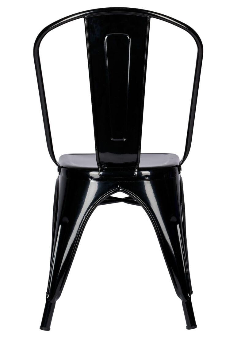 Chivari Black Hi Gloss Tolix Style Metal Chair CTMB-AX-T