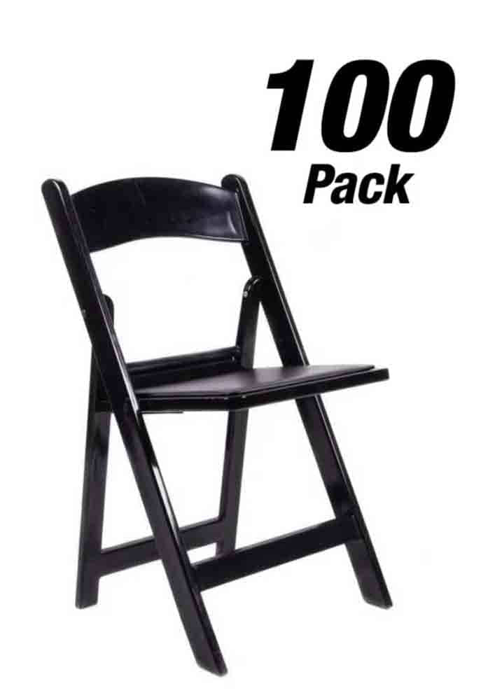 Chivari 100 Chair Pack Black Resin Folding Chair 800 lbs Weight Capacity* 3 Year Total Warranty* CFRB-AX-T-100