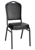 Chivari Black Vinyl on Black Frame Crown Banquet Chair CQCVBB-ZF-T
