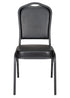 Chivari Black Vinyl on Black Frame Crown Banquet Chair CQCVBB-ZF-T