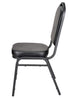 Chivari Black Vinyl on Black Frame Crown Banquet Chair CQCVBB-ZF-T