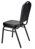 Chivari Black Vinyl on Black Frame Crown Banquet Chair CQCVBB-ZF-T