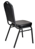 Chivari Black Vinyl on Black Frame Crown Banquet Chair CQCVBB-ZF-T