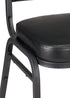 Chivari Black Vinyl on Black Frame Crown Banquet Chair CQCVBB-ZF-T