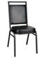Chivari Black Vinyl on Black Steel Frame Square Back Banquet Chair CQSVB-ZF-T