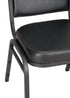 Chivari Black Vinyl on Black Steel Frame Square Back Banquet Chair CQSVB-ZF-T