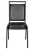 Chivari Black Vinyl on Black Steel Frame Square Back Banquet Chair CQSVB-ZF-T