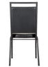 Chivari Black Vinyl on Black Steel Frame Square Back Banquet Chair CQSVB-ZF-T