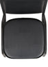 Chivari Black Vinyl on Black Steel Frame Square Back Banquet Chair CQSVB-ZF-T