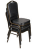 Chivari Black Vinyl on Gold Vein Frame Crown Banquet Chair CQCVBU-ZF-T