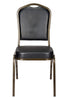 Chivari Black Vinyl on Gold Vein Frame Crown Banquet Chair CQCVBU-ZF-T