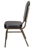 Chivari Black Vinyl on Gold Vein Frame Crown Banquet Chair CQCVBU-ZF-T