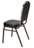 Chivari Black Vinyl on Gold Vein Frame Crown Banquet Chair CQCVBU-ZF-T