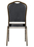Chivari Black Vinyl on Gold Vein Frame Crown Banquet Chair CQCVBU-ZF-T