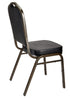 Chivari Black Vinyl on Gold Vein Frame Crown Banquet Chair CQCVBU-ZF-T