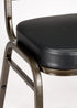 Chivari Black Vinyl on Gold Vein Frame Crown Banquet Chair CQCVBU-ZF-T