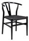 Chivari Black Wood Wishbone Chair with Black Rope Seat CWHWBB-ZG-T