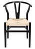Chivari Black Wood Wishbone Chair with Natural Rope Seat CWHWBN-ZG-T