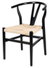 Chivari Black Wood Wishbone Chair with Natural Rope Seat CWHWBN-ZG-T