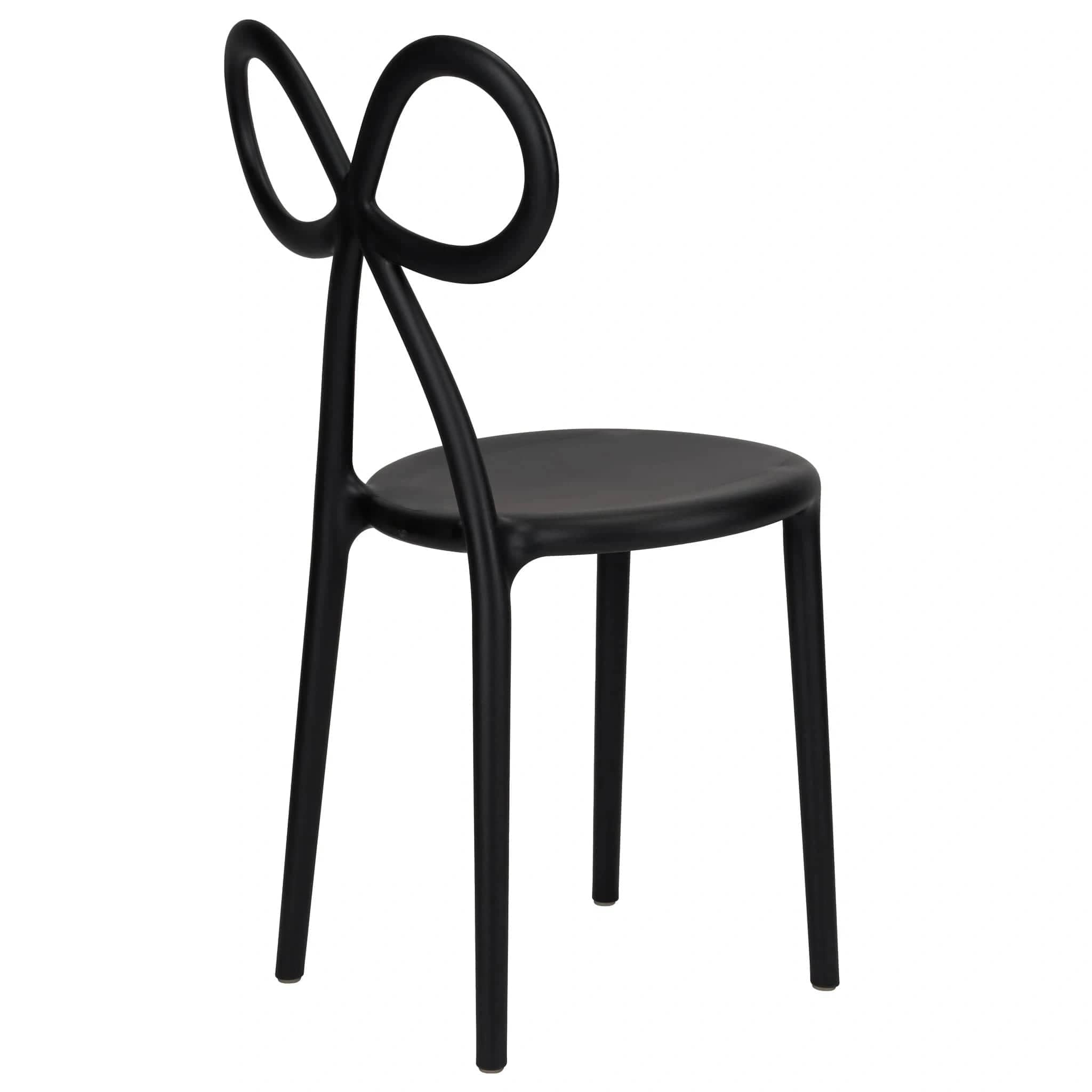 Chivari Black Resin Bow Chair with Round Seat CBORB-ZG