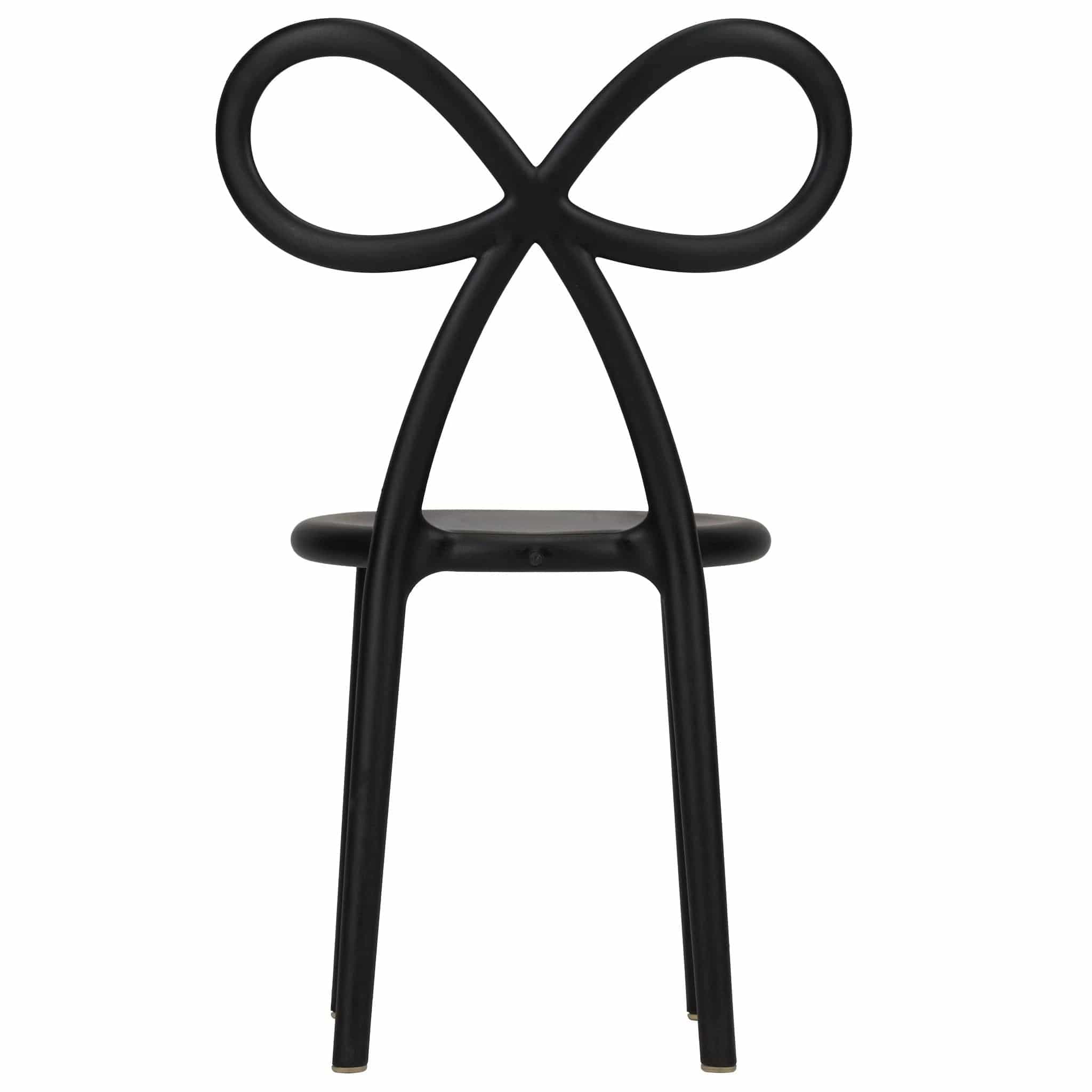 Chivari Black Resin Bow Chair with Round Seat CBORB-ZG