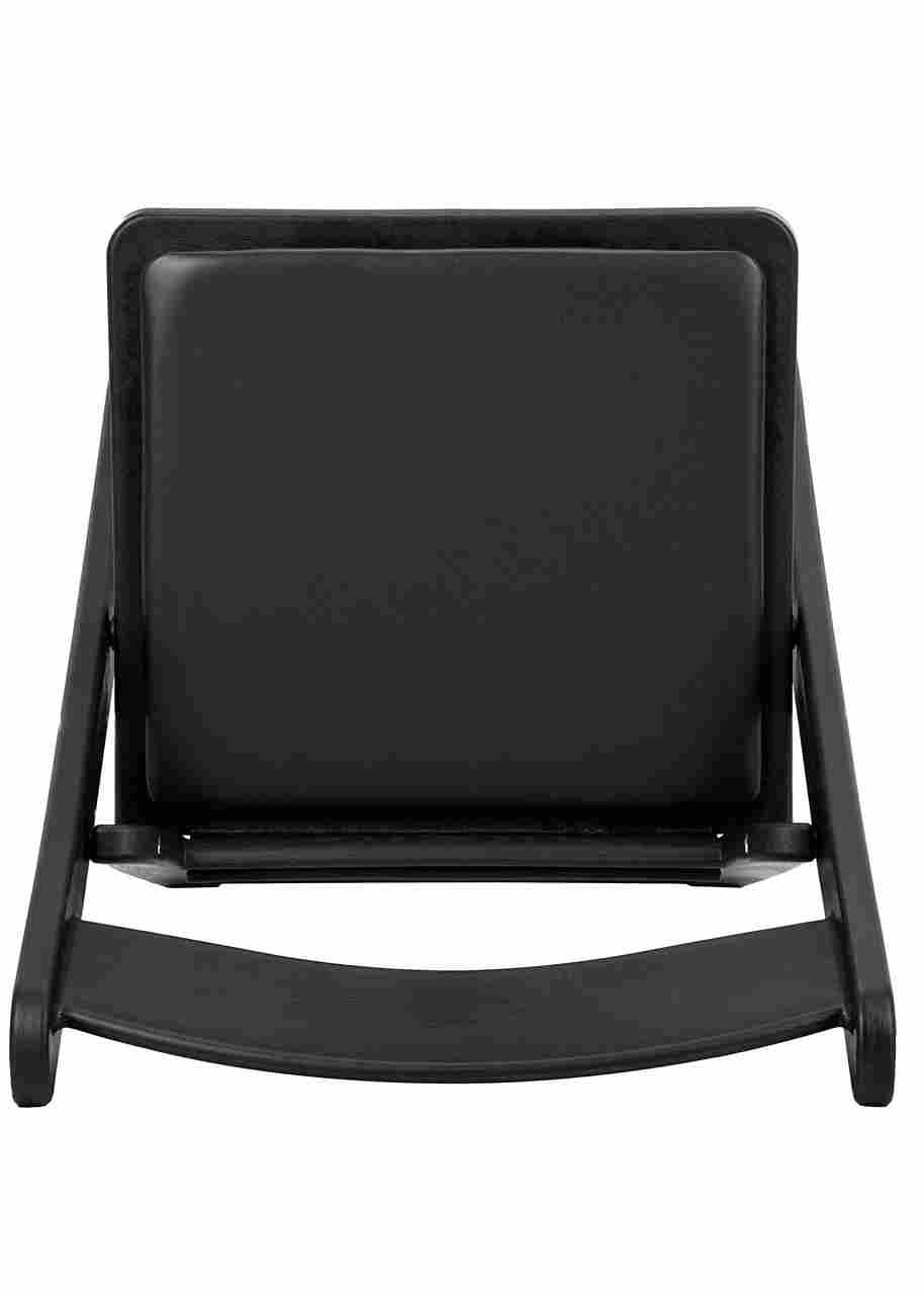 Chivari Black WoodGrain™ Resin Folding Chair with Black Vinyl Seat CFRBB-A